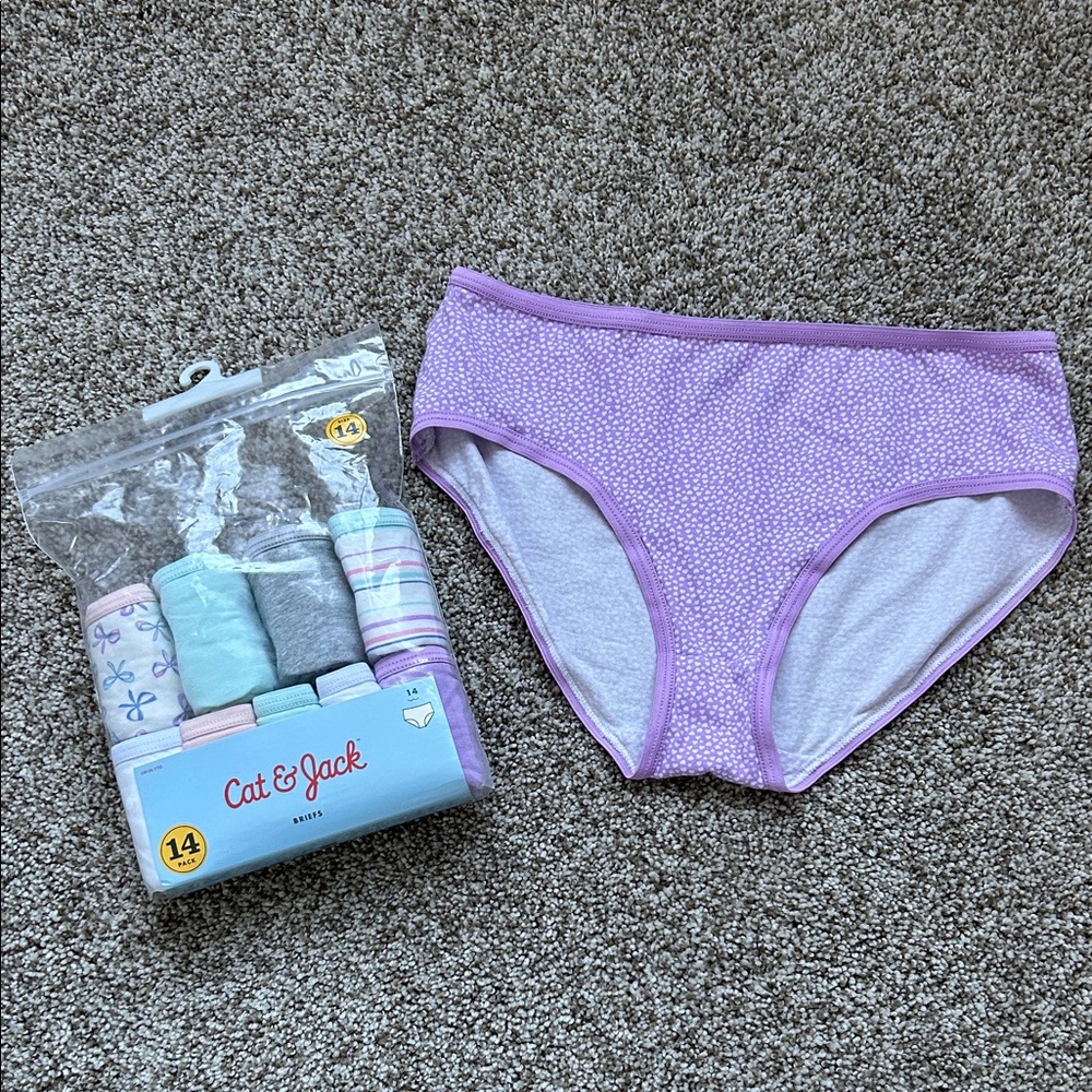 NWT Cat & Jack Girls 10 Pack Girls 100" Cotton Underwear